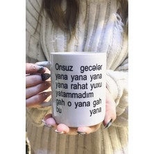 Onsuz Geceler Yana Yana Beyaz Porselen Kupa Bardak