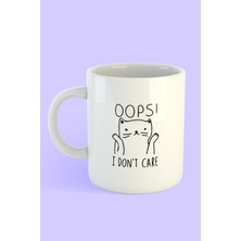 Kedi Oops! Beyaz Kupa