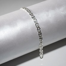 Silvalli 100 Mikron Ezme Barlı Gümüş Bileklik