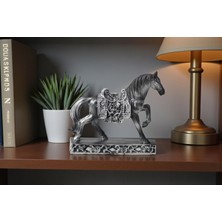 Elifeshop Lüks Nakış Işlemeli At Heykeli Dekoratif Masaüstü Biblo 10 Cm. Ev Ofis Yeni Yıl Hediyesi Vitrin Süsü