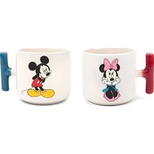 Renkli T Kulp Minnie Miki Fare Tasarımlı Latte Fincan Modelleri