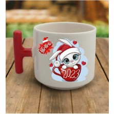 En Güzel Hediye Kırmızı T Kulp Yeni Yıl Hoho 2023 Noel Baba Tasarımlı Çay Fincan Modelleri