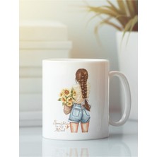 Beyaz Kupa Bardak Çiçekler