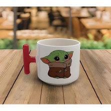 Latte & Espresso El Yapımı Baby Yoda Baskılı T Kulp Kupa 200 ml