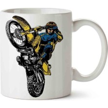 Motorcu Motor Porselen Kupa Bardak