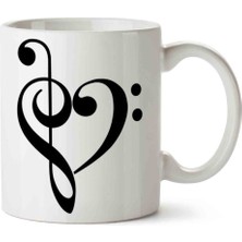 Nota Kalp Müzik Porselen Kupa Bardak