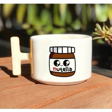 Nutella Kavanoz Baskılı Beyaz T Kulp Kupa Bardak
