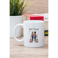 Beyaz Best Friends Baskılı Kupa Bardak