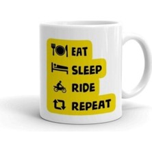 Eat Sleep Ride Baskılı Kupa/bardak