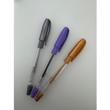 Pensan Jel Kalem Jely 1.0 mm Glıtter Simli 3lü Gold Gümüş Mor
