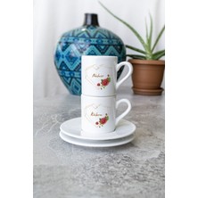 Kişiye Özel 2'li Isimli Türk Kahvesi Fincanı Tasarım Kişisel Kahve Fincanı