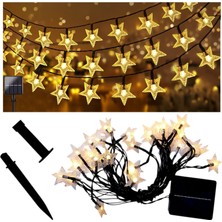 Upway Güneş Enerjili 30 LED Yıldız Dekoratif Işık – Dış Mekan Için Su Geçirmez LED 7m