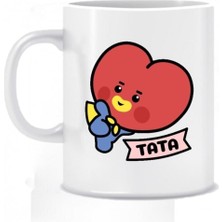 BT21 Tata Bts Karakter Baskılı Özel Tasarım Beyaz Porselen Kupa Bardak
