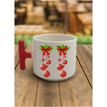 En Güzel Hediye Kırmızı T Kulp Yeni Yıl Noel Süsü Tasarımlı Çay Fincan Modelleri