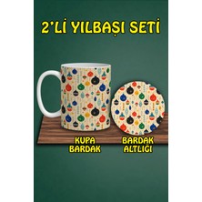Yılbaşı Temalı Kupa ve Bardak Altlığı Seti