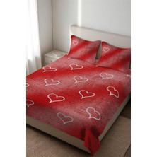 Dolce Mariee Parlak Kadife Kumaş Kapitoneli Çift Kişilik Yatak Örtüsü Seti (3 Parça) CKY0020