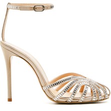 Sofia Baldi Solev Bej Tekstil Kadın Topuklu Sandalet