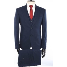 Jan Carlucci Slimfit Yelekli Drop 6 Takım-Lacivert