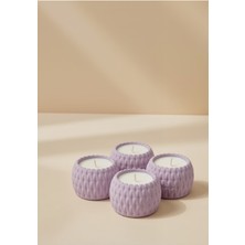 Bebuto Dokulu 4’lü Beton Tealight Mumluk Seti