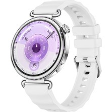 Sneezy Huawei Watch Gt6 41MM Ile Uyumlu Softflex Metal Tokalı Spor Silikon Akıllı Saat Kordonu