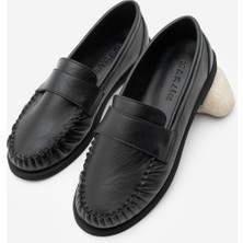 Marjin Kadın Loafer Makosen Günlük Ayakkabı Margos Siyah