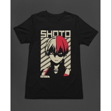Bumeta Anime Stil Shoto Todoroki Baskılı Unisex Tişört T-Shirt