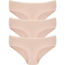 Arma Yıldız Kadın Bambu Külot Ten Rengi 3'lü Paket Extra Yumuşak ve Esnek, Nefes Alan Kumaş