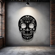STE Metal Duvar Dekoru Kafatası Modeli – Gotik Halloween Ev ve Ofis Aksesuarı