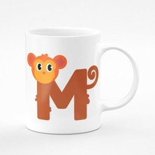 Beyaz M Harfli Çocuklar Için Baskılı Kupa