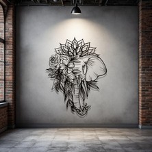 STE Metal Fil Çiçek Desenli Duvar Dekoru – Bohem Modern Metal Tablo Salon Antre Ofis Dekorasyon