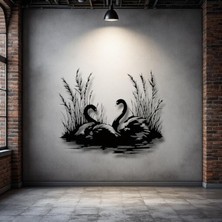 STE Kuğular Metal Duvar Dekoru – Sevgi ve Zarafetin Sembolü