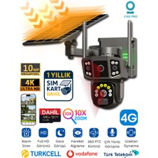 Sonreir S750 Güneş Enerjili 4G Güvenlik Kamerası Sim Kart Hafıza Kart Dahil PTZ Gece Görüşlü Penelli Kamera