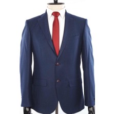 Jan Carlucci Yünlü Yünsa 160'S Drop 6 Ceket-Lacivert