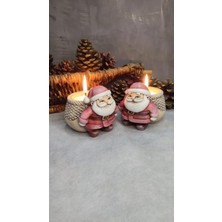 Gardenya Sepetli Noel Baba 2 ' Li Mumluk Seti ( Inci Tozu Mum ve Fitil Hediyeli )