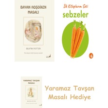 Everest Yayınları Beatrix Potter  6 - Bayan Hoşdiken Masalı + Ilk Kitaplarım - Sebzeler (Ciltli) + Yaramaz Tavşan Masalı