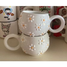  rgs homelife tasarım harikası - 2 kişilik seramik kupa kalpli kır çiçekli papatyalı hediyelik çay kahve fincanı