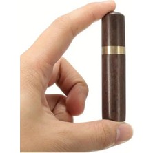 Schulzz El Oyması Su Hava Geçirmez Doğal Ceviz Ahşap Kürdan Hap Iğne Hazneli Mini Taşıyıcı