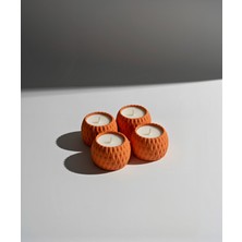 Bebuto Dokulu 4’lü Beton Tealight Mumluk Seti