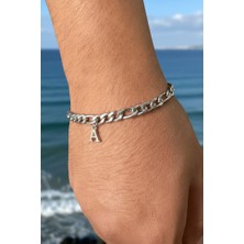 Takı Dükkanı Kişiye Özel Harfli Figaro Unisex Çelik Bileklik Sevgiliye Eşe Hediye ACK06H