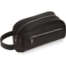 Newish Polo Erkek Deri Portföy Clutch Traş Kozmetik Bakım ve Günlük El Çantası Siyah - NEWPOLO355