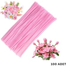 Roco Paper Co. Şönil Tel, El Işi, Dıy, Hobi ve Çiçek Yapım Teli, Pembe, 100 Adet, 6 mm - 30 cm