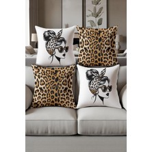 Dolce Mariee Dijital Baskılı Yumuşak Dokulu 4’lü Kırlent Kılıfı Takımı (43X43 Cm) KRL0038