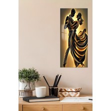 KutuTR 3D Görünümlü Temperli Cam Tablo – Dans Eden Çift Temalı Uv Baskı 30X60 cm - DCT129