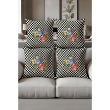 Dolce Mariee Dijital Baskılı Yumuşak Dokulu 4’lü Kırlent Kılıfı Takımı (43X43 Cm) KRL0073