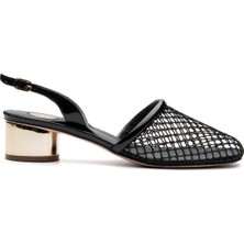 Sofia Baldi Leraf Siyah Tekstil Kadın Kalın Topuk