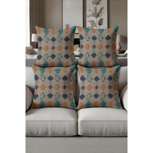 Dolce Mariee Dijital Baskılı Yumuşak Dokulu 4’lü Kırlent Kılıfı Takımı (43X43 Cm) KRL0040