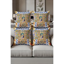 Dolce Mariee Dijital Baskılı Yumuşak Dokulu 4’lü Kırlent Kılıfı Takımı (43X43 Cm) KRL0062