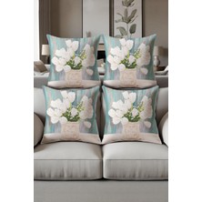 Dolce Mariee Dijital Baskılı Yumuşak Dokulu 4’lü Kırlent Kılıfı Takımı (43X43 Cm) KRL0083