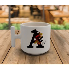 Latte & Espresso El Yapımı 'a' Baş Harf Kupa T Kulp Kupa 200 ml