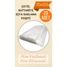 Erfa Plastik Ambalaj Naylon Torba 20 Adet 70X125 cm Yorgan Yastık Çeyiz Battaniye Poşeti Eşya Koymalık